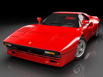 Red Ferrari Sports Car With Sleek Aerodynamic Design And Shiny Alloy Wheels 3d model