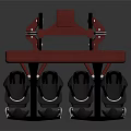 Red Amusement Ride Structure With Sturdy Frame Multiple Black Safety Seats And Wheels
