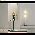 Contemporary Floor Lamps With Double Globe Shades Black White Bases Minimalist Home Decor