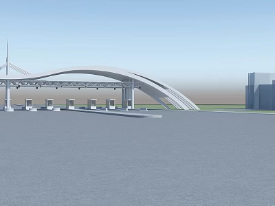 toll station high-speed railway station 3d model