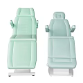 Light Green Adjustable Padded Armchair With White Base For Medical Use