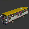 White Bus Body With Yellow Roof SHAS Logo Side Windows And Wheels