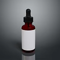 Red Dropper Bottle With Black Dropper Cap And White Label On Gray Gradient Background 3d model