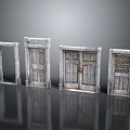 Old Vintage Wooden Doors Displayed With Different Aged Frames And Styles 3d model