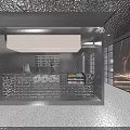 Modern Beauty Salon Shampoo Massage Bed With Stool And Neat Hair Care Product Display Shelves
