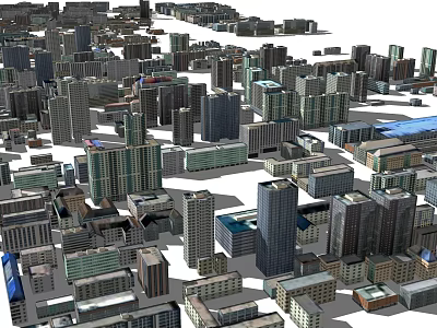 Modern Urban Office Buildings Featuring High Rise Architecture And City View 3d model