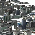 Modern Urban Office Buildings Featuring High Rise Architecture And City View