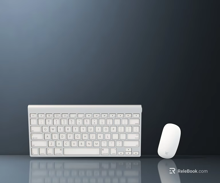 Modern White Wireless Computer Keyboard and Mouse Set for Desktop Use 3d model 