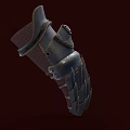 Leather Glove With Metal Badge Stitched Details And Spiked Finger Design