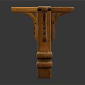 Handcrafted Wooden Pillar With Cross Shaped Top And Natural Wood Finish