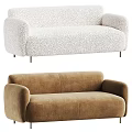 Plush White and Brown Sectional Sofa with Modern Cozy Design and Soft Upholstery