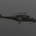Military Helicopter With Dark Green Fuselage Rotor Blades And Landing Gear