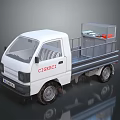 CIEBRCI White Small Truck With Open Cargo Area Transparent Container And Items Inside