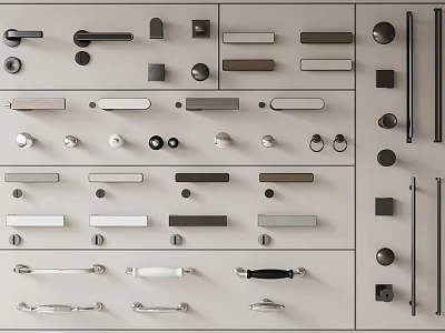 Different Types Of Door Handles Featuring Modern Classic And Minimalist Designs 3d model