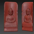 Traditional Wooden Buddha Sculpture Carving With Intricate Relief Details And Artistic Design