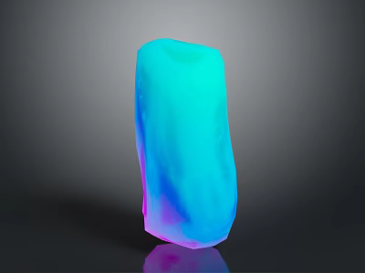 Decorative Ornament Set with Blue Purple Gradient Irregular Glossy Shape for Home Decor 3d model
