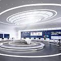Science and Technology Office of Modern Monitoring Room 3d model