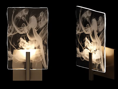 Modern Artistic Wall Lamp With Smoky Pattern And Metal Frame 3d model