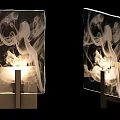 Modern Artistic Wall Lamp With Smoky Pattern And Metal Frame 3d model
