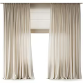 Elegant Beige Linen Curtains With Natural Drape Design And Open Window