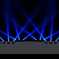 Blue Light Beams From Stage Lights Creating Cross Pattern On Black Background 3d model