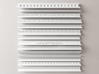 European-style plaster line carved 3d model