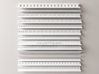 European-style plaster line carved 3d model