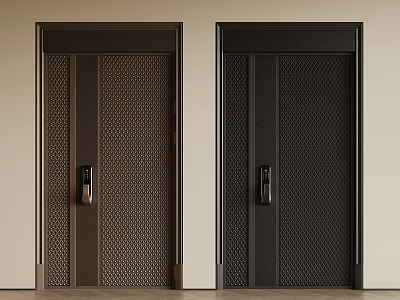 Modern single door double door security door wooden door swing door 3d model