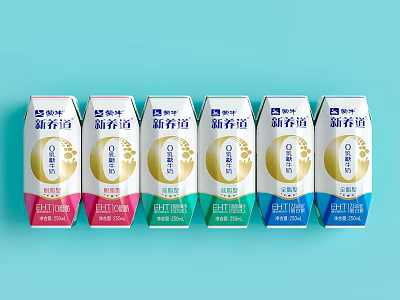 New Hope Pure Milk Beverage Cartons With Different Flavors And Colorful Design 3d model