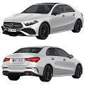 Silver Mercedes Benz Sedan Front And Rear Views
