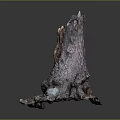 Natural Tree Stump Decorative Piece With Rough Surface Dark Purple And Light Tones