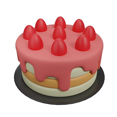 Modern Cake Dessert Food Fruit Cake Cartoon Cake Cartoon Fruit Cake 3d model