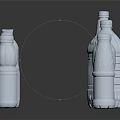 White Plastic Bottles Collection In Various Shapes On Dark Surface With Reflections 3d model