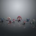 Various Character And Creature Models With Diverse Designs And Colorful Features