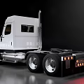 White Heavy Duty Commercial Utility Truck With Modern Cab And Dual Rear Wheels