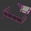 Industrial Metal Fence Enclosure Structural Design With Mechanical Platform And Equipment