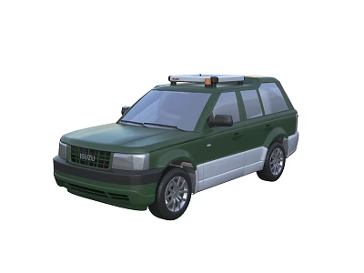 Green Utility SUV Vehicle With Roof Rack And Silver Accents 3d model