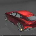 Red Ferrari SUV with sleek modern sporty exterior design alloy wheels and yellow brake calipers