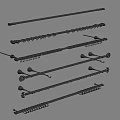 Stylish And Durable Curtain Accessories Set With Rods Hooks Tracks And Springs