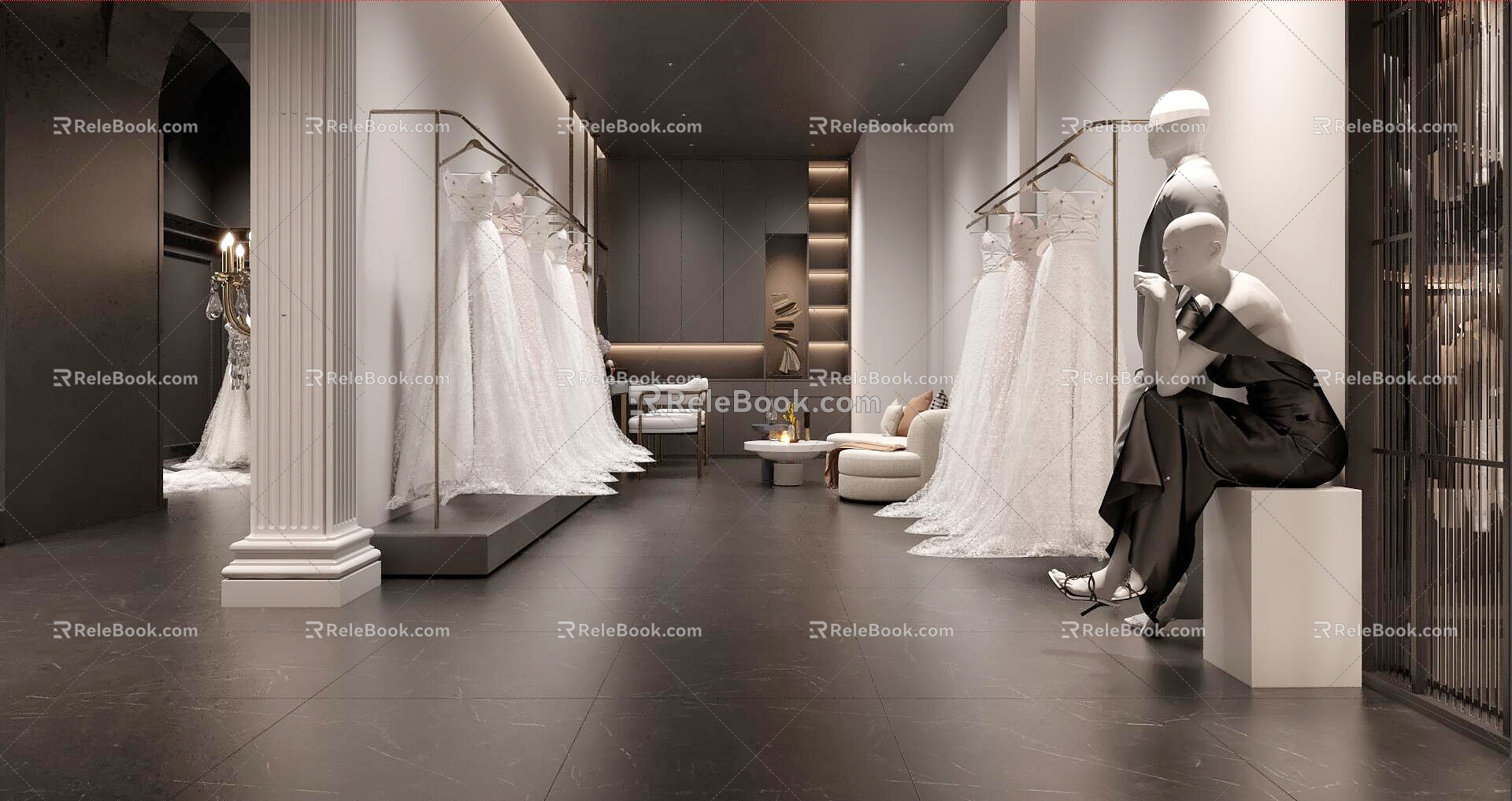 Clothing Store Bridal Shop Dress Shop 3d model