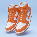 Nike High Top Orange And White Leather Stylish Comfortable Casual Athletic Shoes