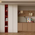 Modern Wooden Shoe Cabinet with Storage Shelves and Decorative Pegboard in Home Entryway