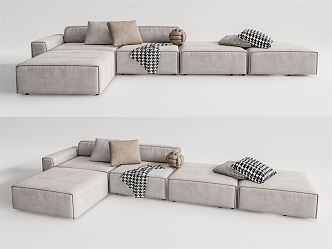 Modern corner sofa multiplayer sofa 3d model