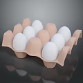 Sturdy Egg Carton Containing Fresh White Eggs as Essential Household Item