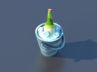 Cartoon food keg beer 3d model