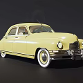 Vintage Yellow Classic Car With Sleek Body And Retro Design Features