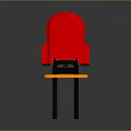 Red Industrial Forklift With Yellow Guardrail Black Mast And Forks On Reflective Surface
