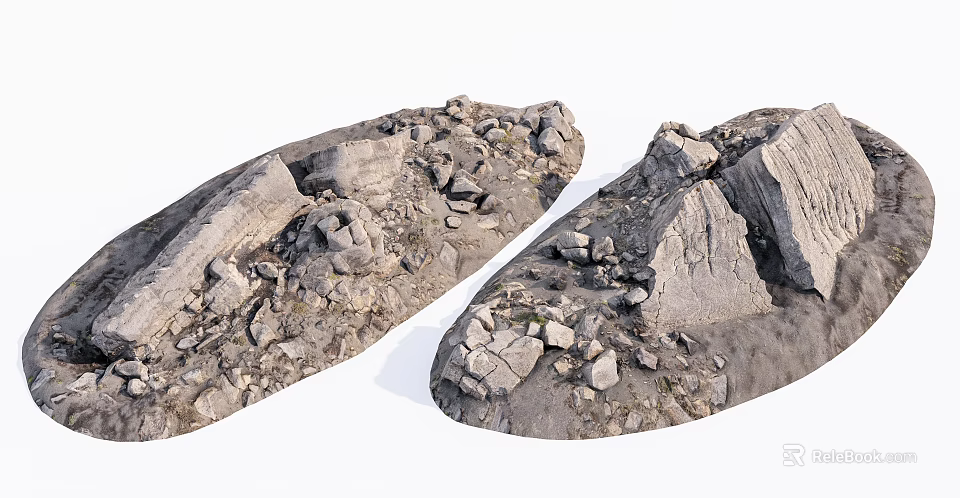 Stone And Wood Natural Materials With Rustic Textures For Decor Projects 3d model