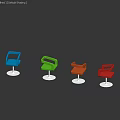 Colorful Modern Bar Stools With Curved Back And Metal Base In Various Colors
