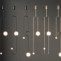 Modern Minimalist Pendant Lights With Black And Gold Curved Metal Frames And Round Bulbs